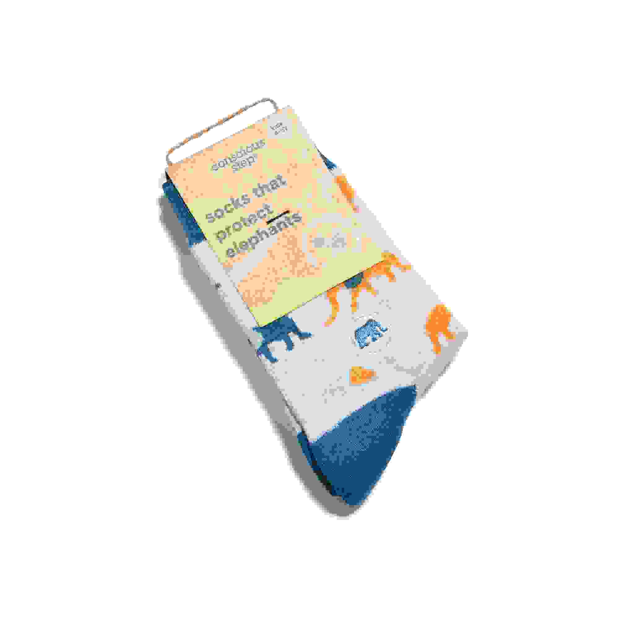 Conscious Step Elephants Crew Big Kids' Socks